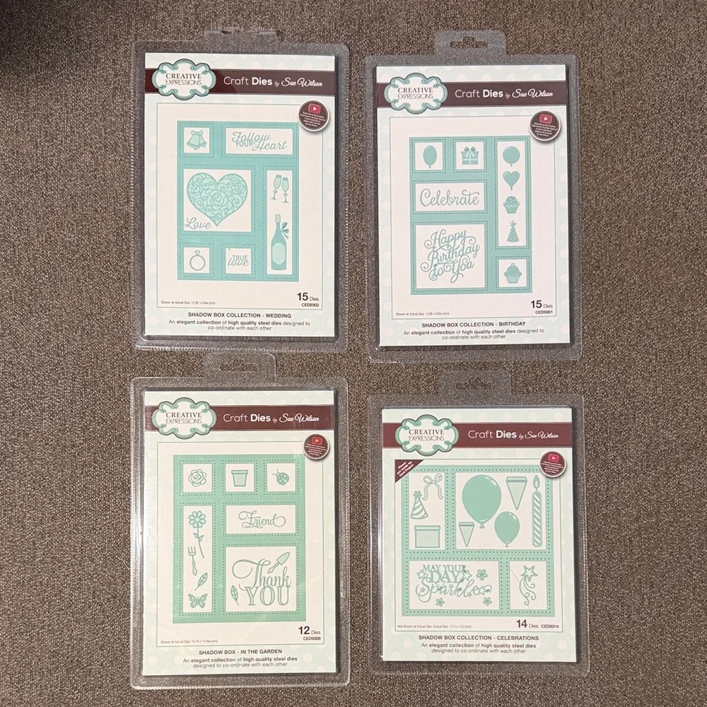 Creative Expressions Sue Wilson Craft Dies Shadow Box Bundle Of 4 All NWT